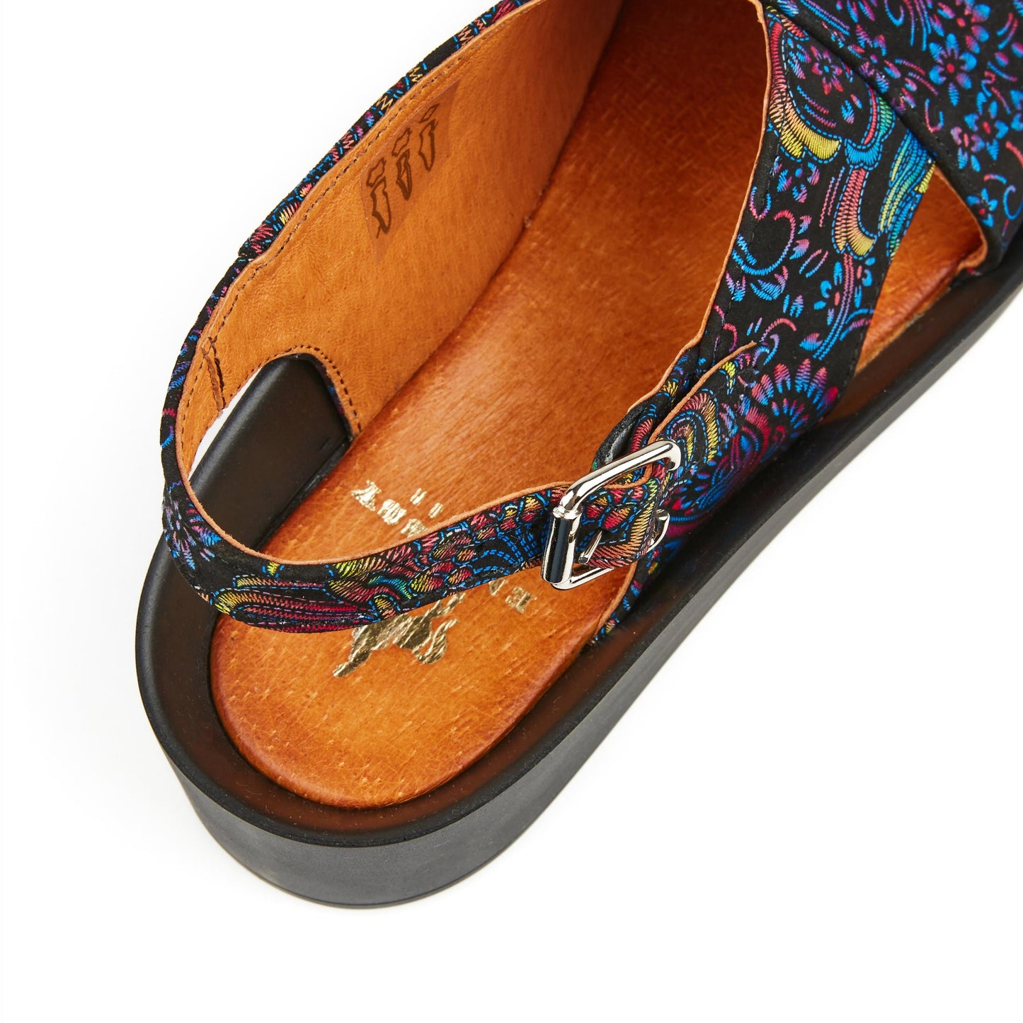 The Melody - Blue & Black Feathers Sandals Embassy London 