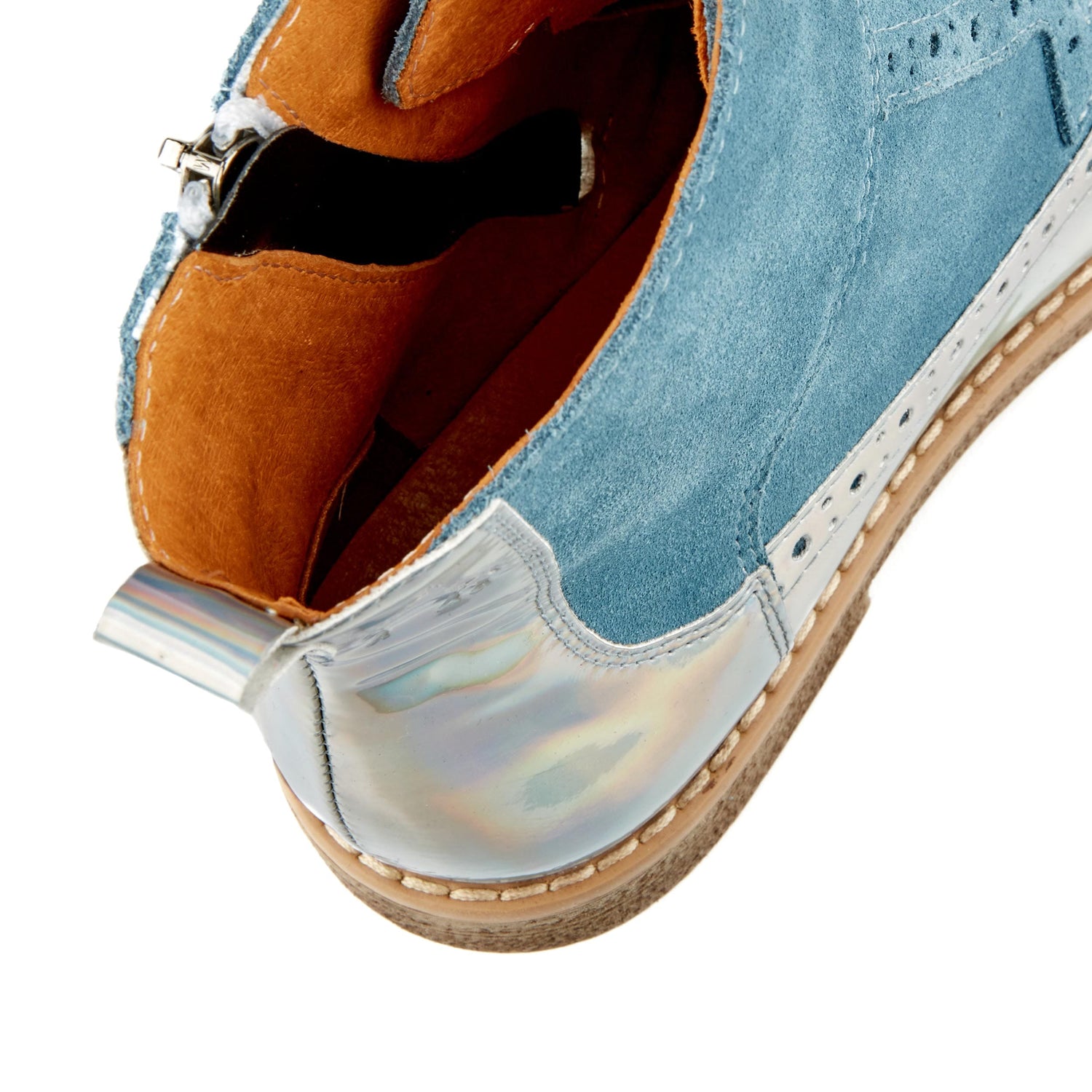 Hatter - Light Blue Chrome Womens Ankle Boots Embassy London 