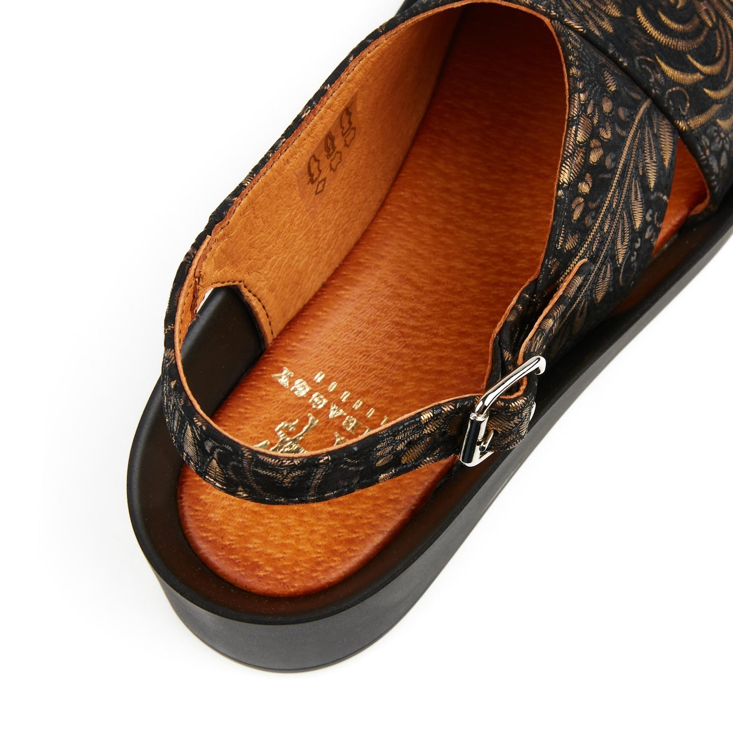 The Melody - Gold & Black Sandals Embassy London 