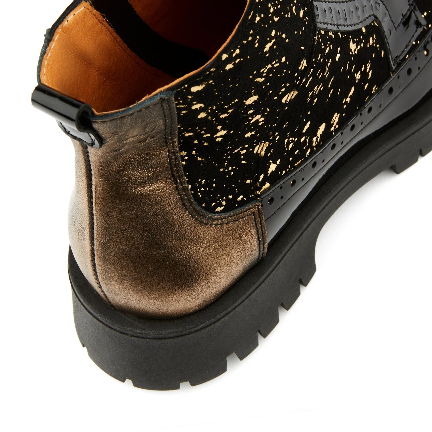 Womens Platform Ankle Boots Black Gold Embassy London Hatter UK 6 / EU 39 / US 8 Womens Platform Ankle Boots Black Gold Embassy London Hatter UK 6 / EU 39 / US 8