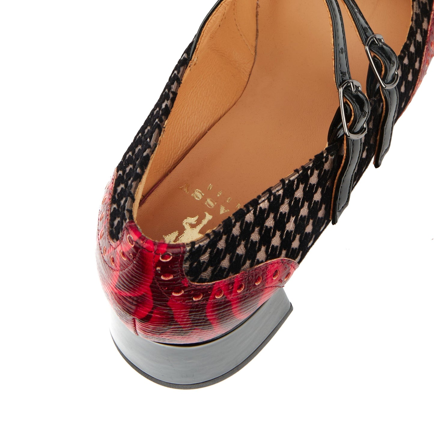 Mary Jane - Red Rose & Houndstooth Womens Heels Embassy London 