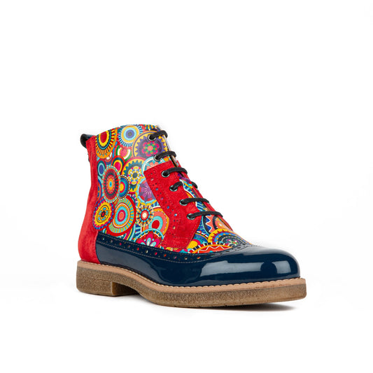 Hatter - 'Signature' Red & Navy Ankle Boots Embassy London 