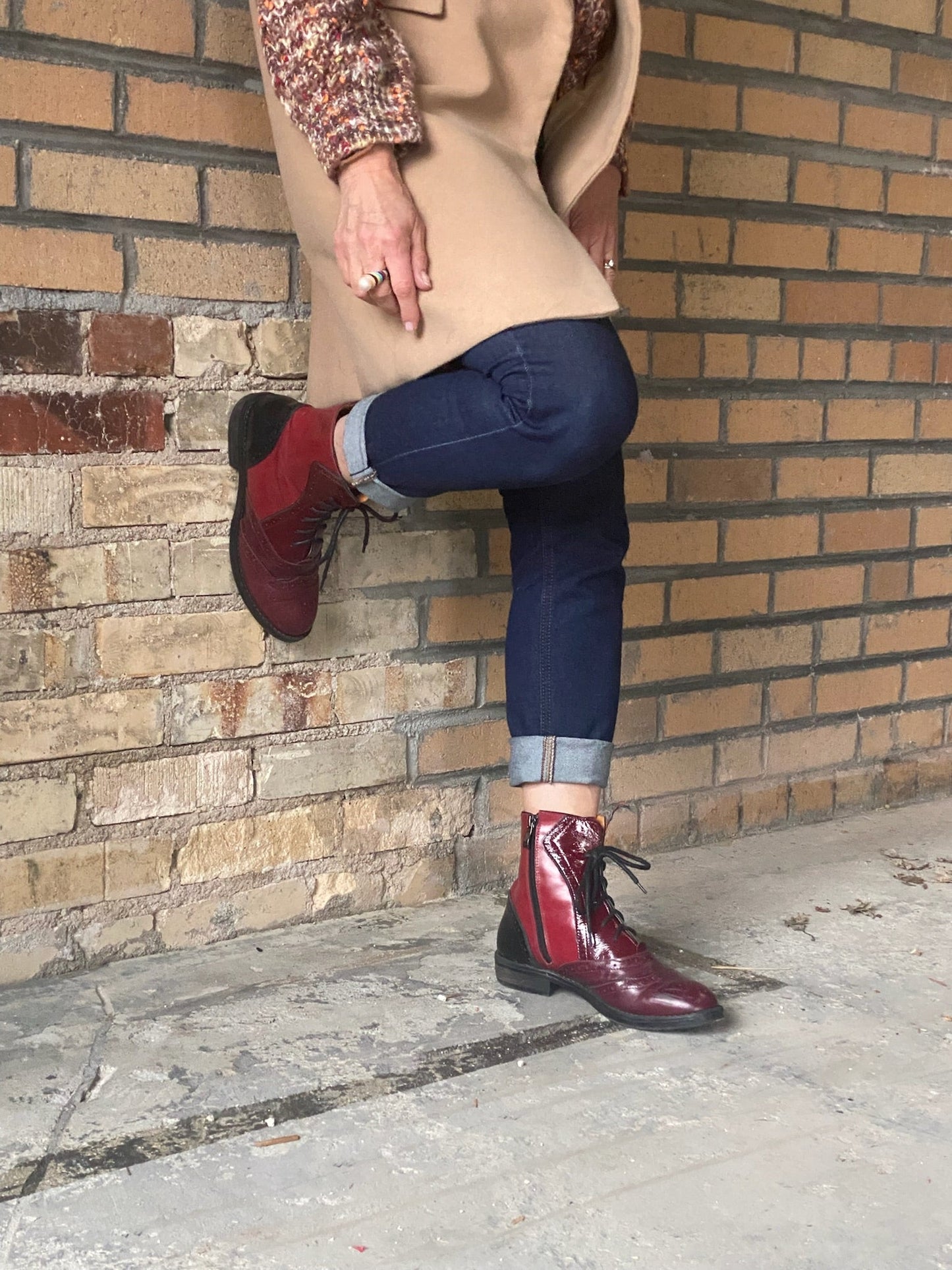 Brick Lane Boots - Claret & Red & Black Ankle Boots Embassy London 