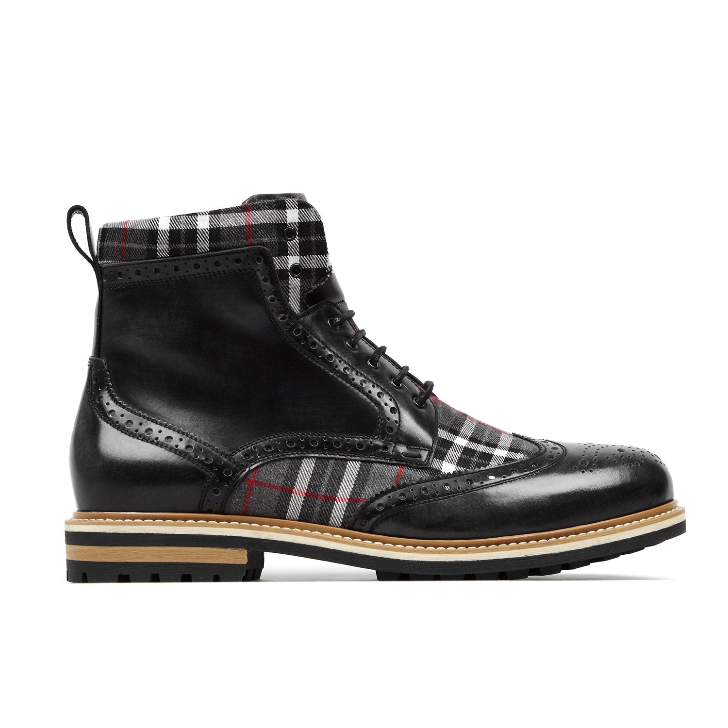 Wanderer Black Tartan | Men's Ankle Boots | Embassy London USA