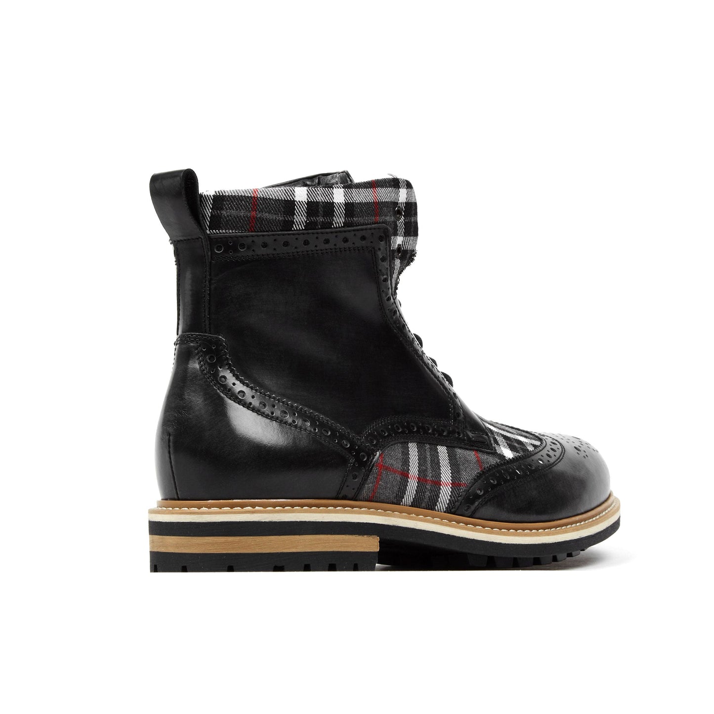 Wanderer - Black Tartan Ankle Boots Embassy London 